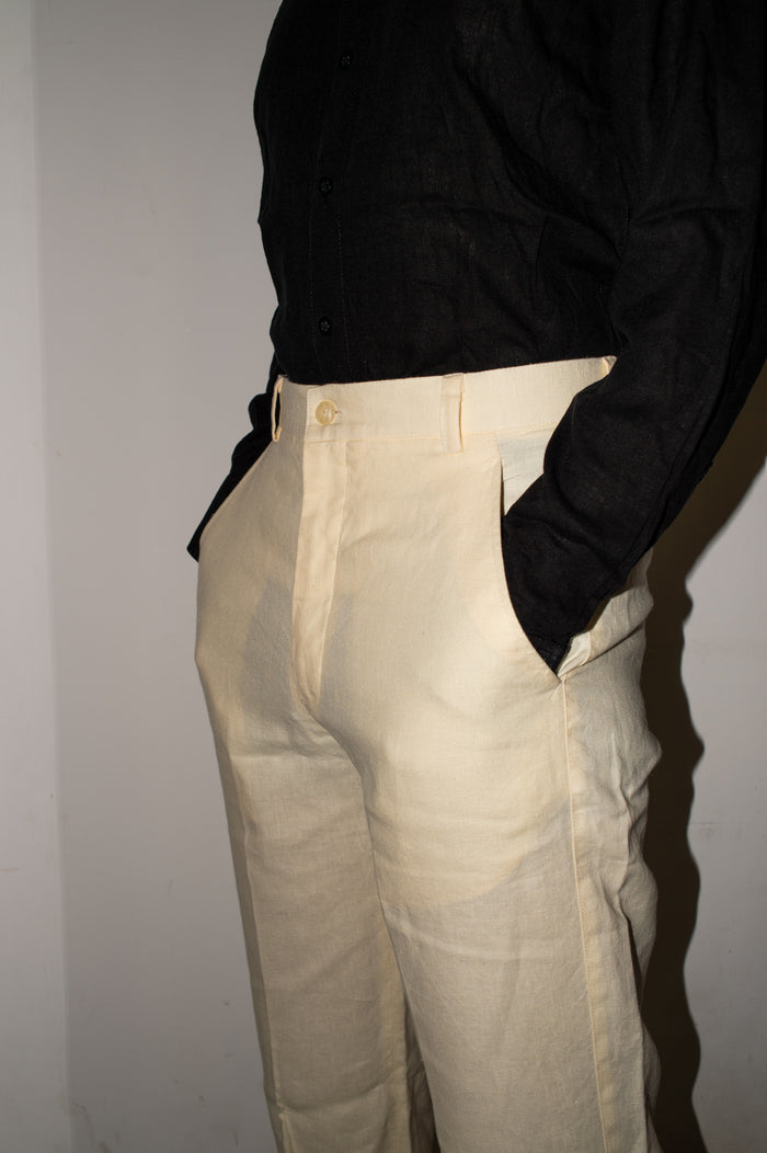 Pantalone PANNA in LINO fibra lunga