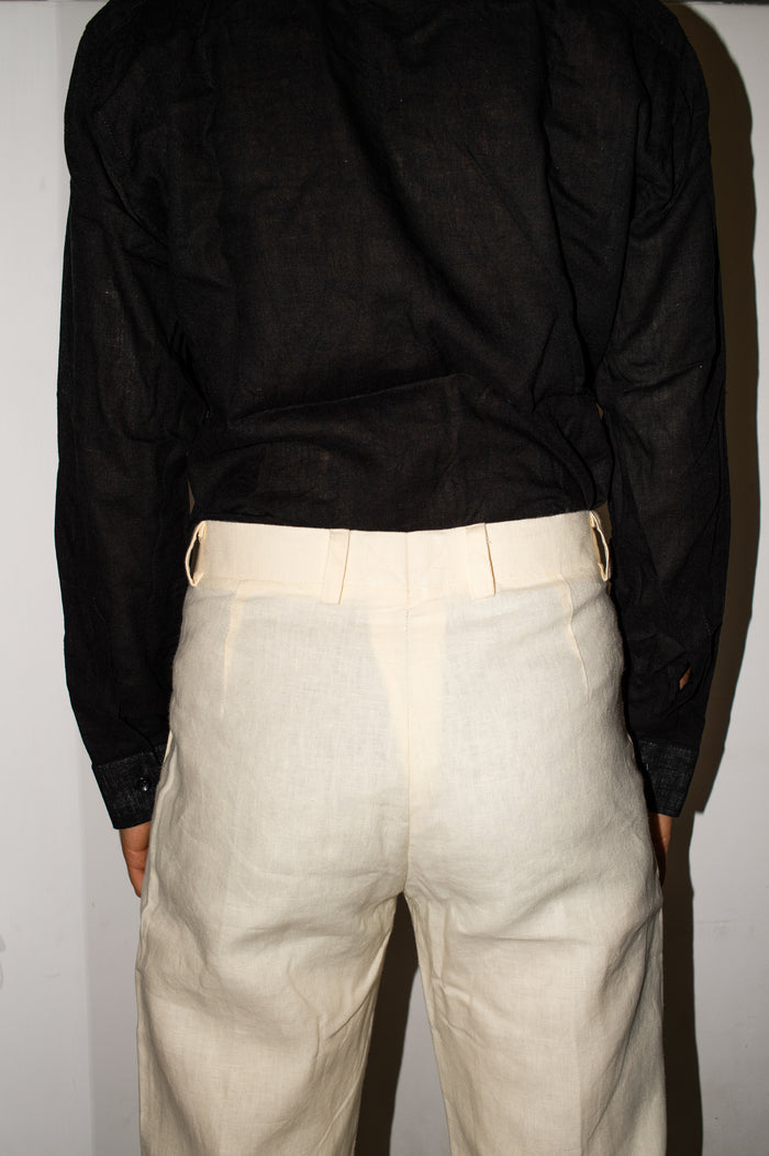 Pantalone PANNA in LINO fibra lunga
