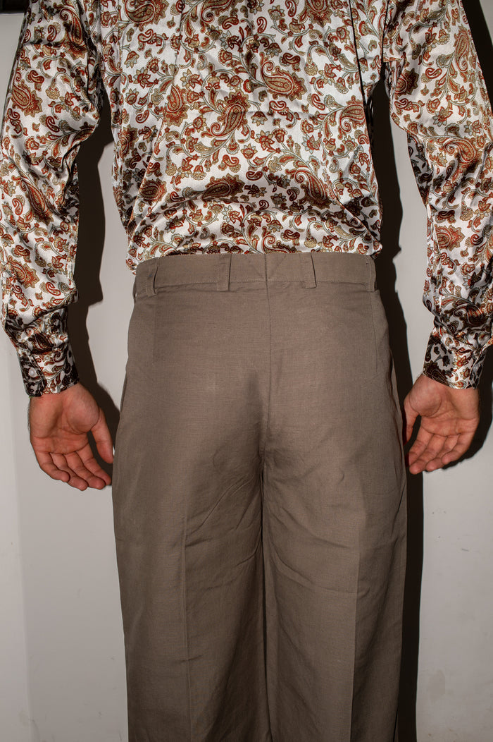 Pantalone MARRONE In LINO fibra lunga
