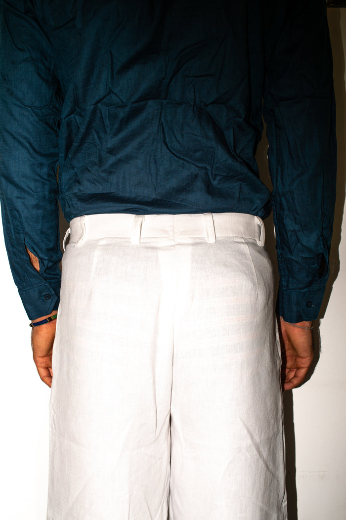 Pantalone BIANCO in LINO fibra lunga
