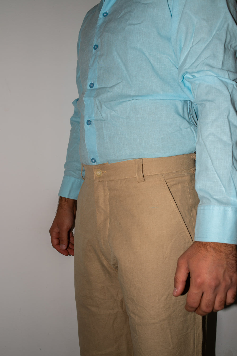 Pantalone BEIGE in LINO fibra lunga