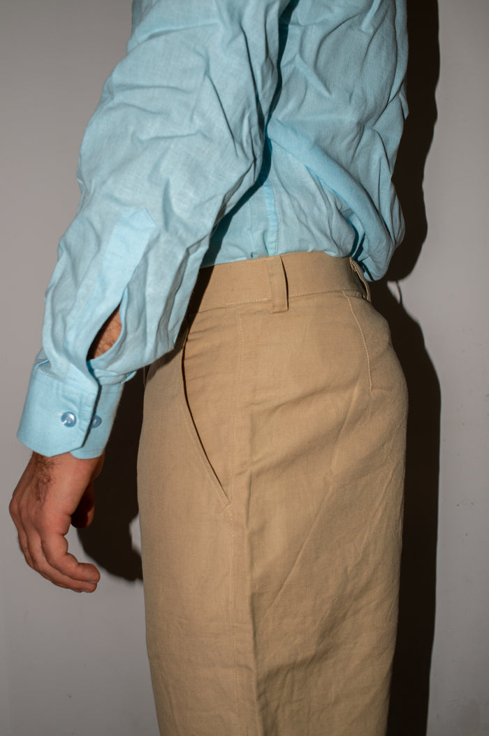 Pantalone BEIGE in LINO fibra lunga