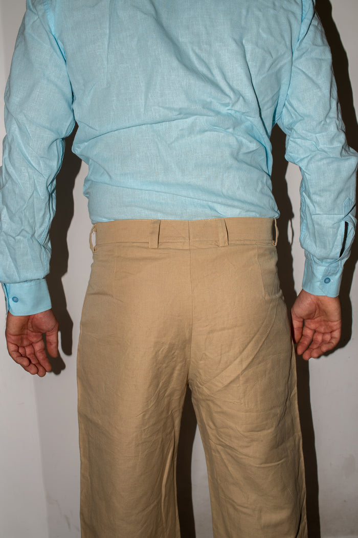 Pantalone BEIGE in LINO fibra lunga