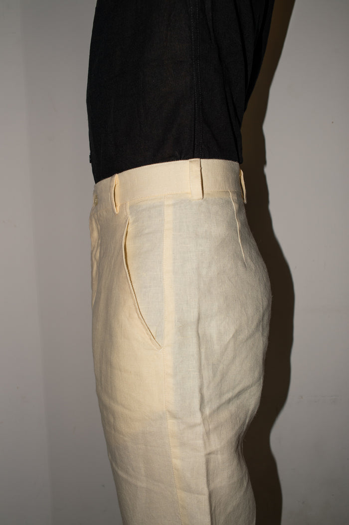 Pantalone PANNA in LINO fibra lunga